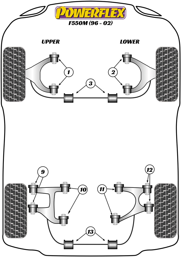 Powerflex Road - 550 Maranello & Barchetta (1996 - 2002) - Front Upper Wishbone Bush - PF17-200