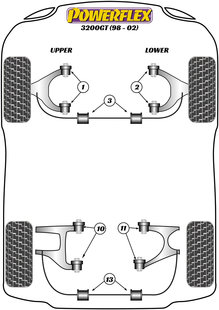 Powerflex Road - 3200GT (1988 - 2002) - Front Upper Wishbone Bush - PF17-200
