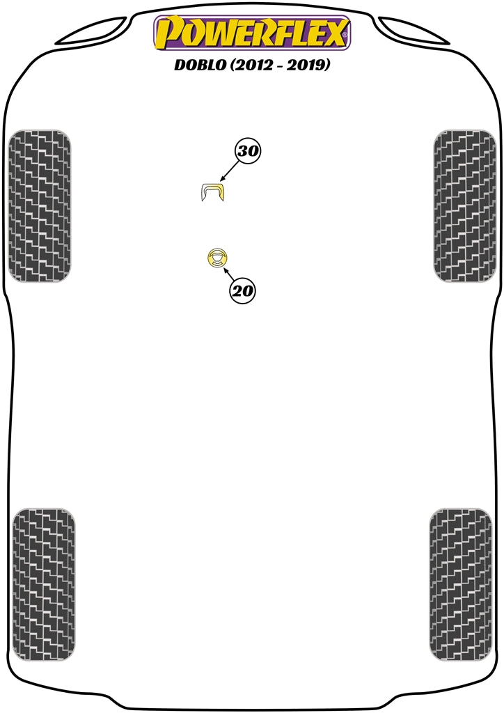 Powerflex Road - Doblo 263 (2011 - 2022) - Upper Gearbox Mount Insert (Petrol) - PFF1-1130