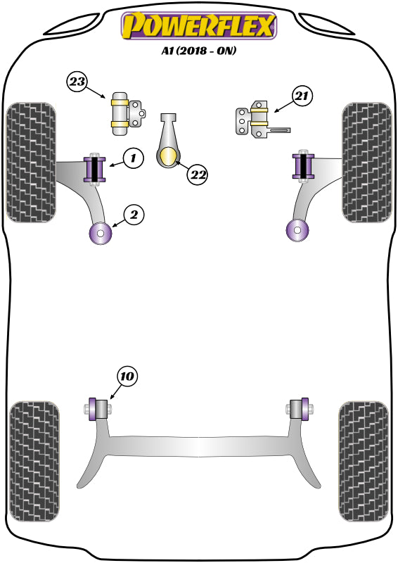 Powerflex Road - A1 GB (2018-on) - Front Wishbone Front Bush 30mm - PFF85-201