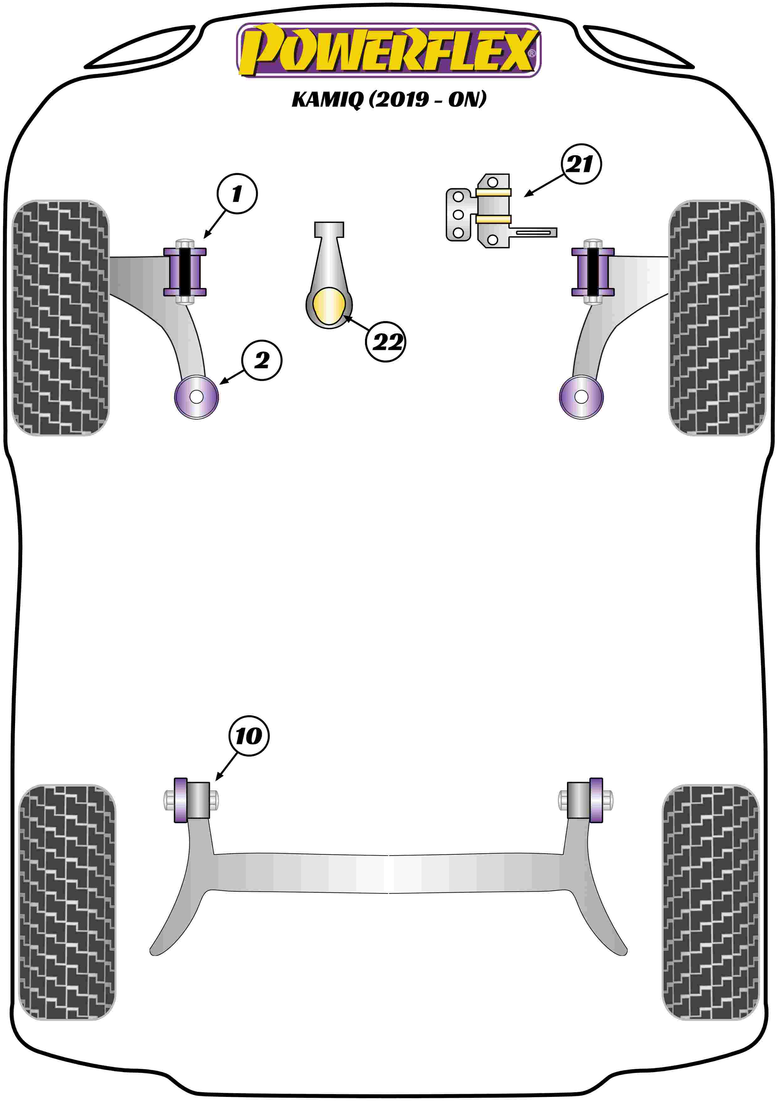 Powerflex Road - Kamiq (2019-on) - Front Wishbone Rear Bush - PFF85-2002
