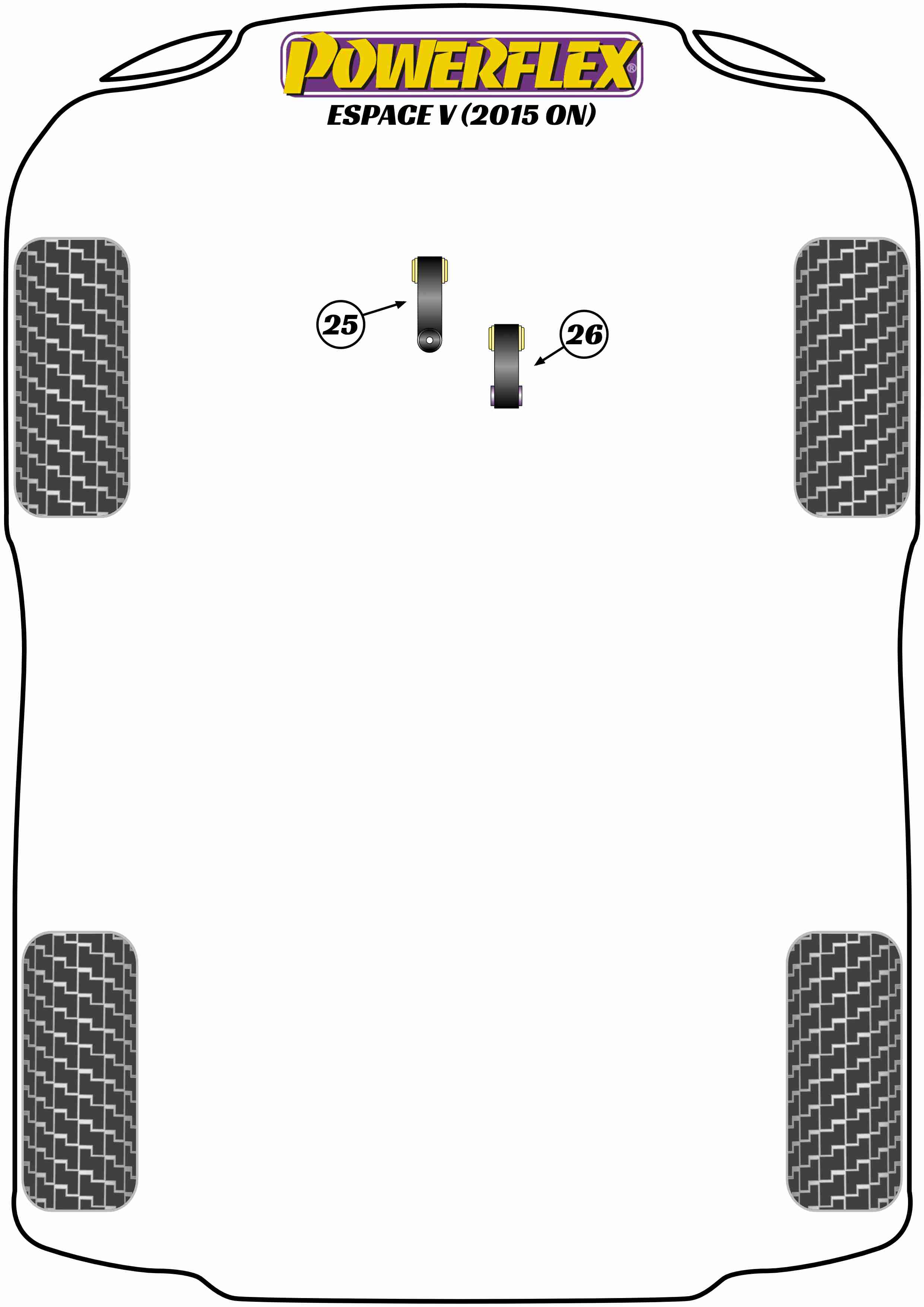 Powerflex Road - Espace V (2015 on) - Upper Engine Torque Mount - Fast Road/Track - PFF60-2725P