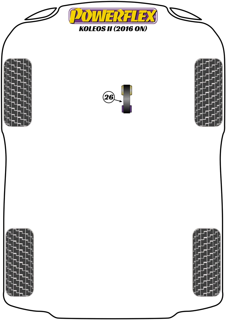Powerflex Road - Koleos II (2016 on) - Lower Torque Mount - Road - PFF60-8026