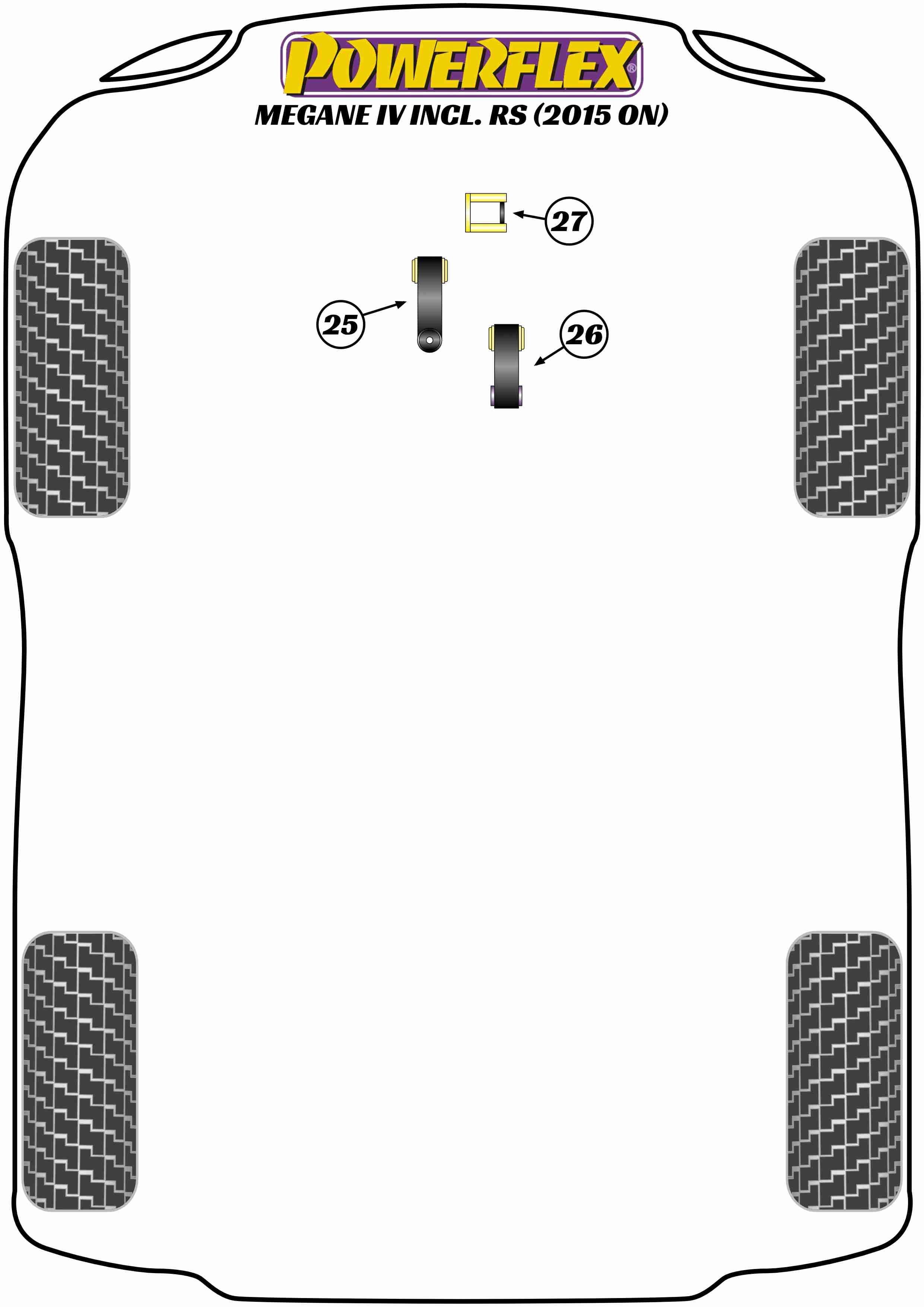 Powerflex Road - Megane IV Incl. RS (2015 on) - Lower Torque Mount - Fast Road/Track - PFF60-8026P
