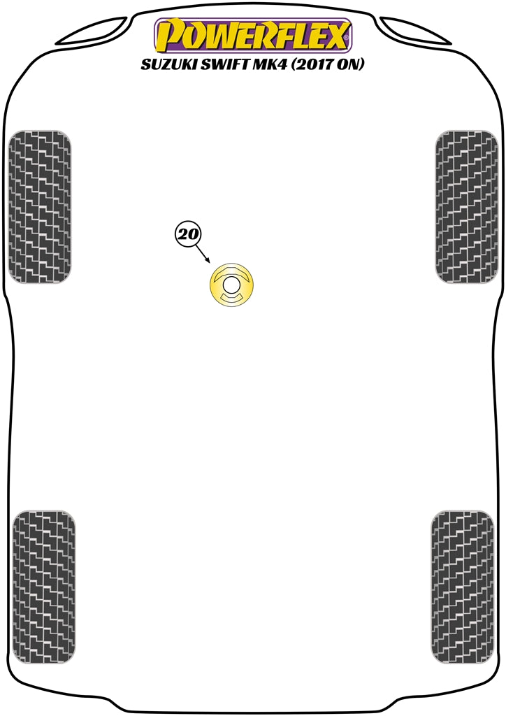 Powerflex Road - Swift MK4 A2L Excl. Sport (2017 on) - Lower Engine Mount Insert - PFF73-523