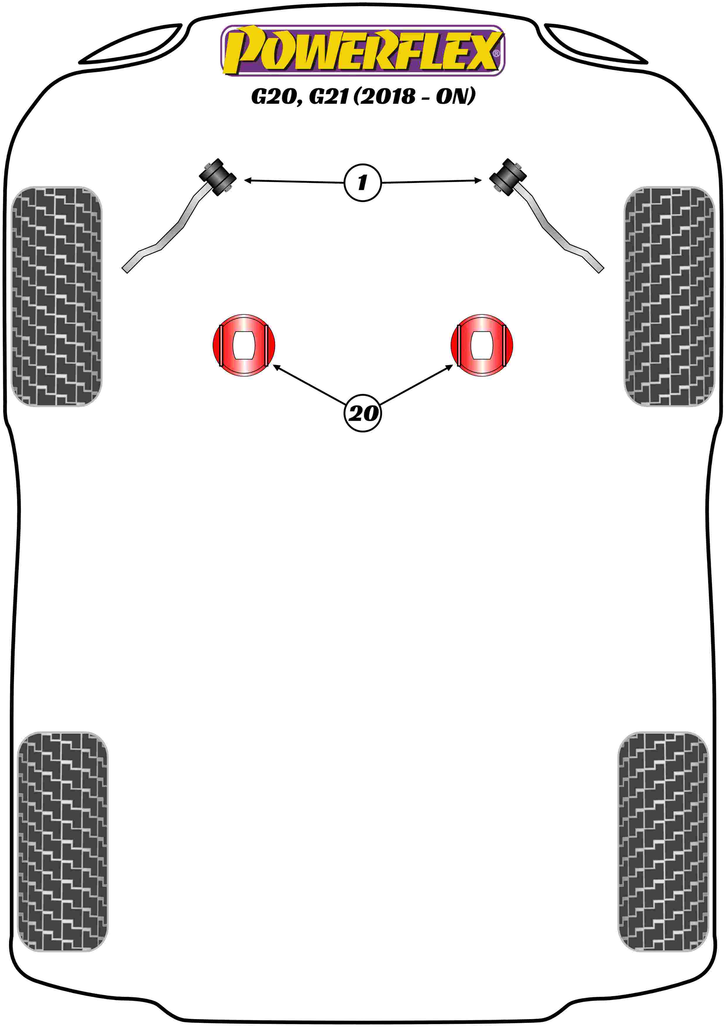 Powerflex Road - G20, G21 (2018 - ) - Jack Pad Adaptor - PF5-4660