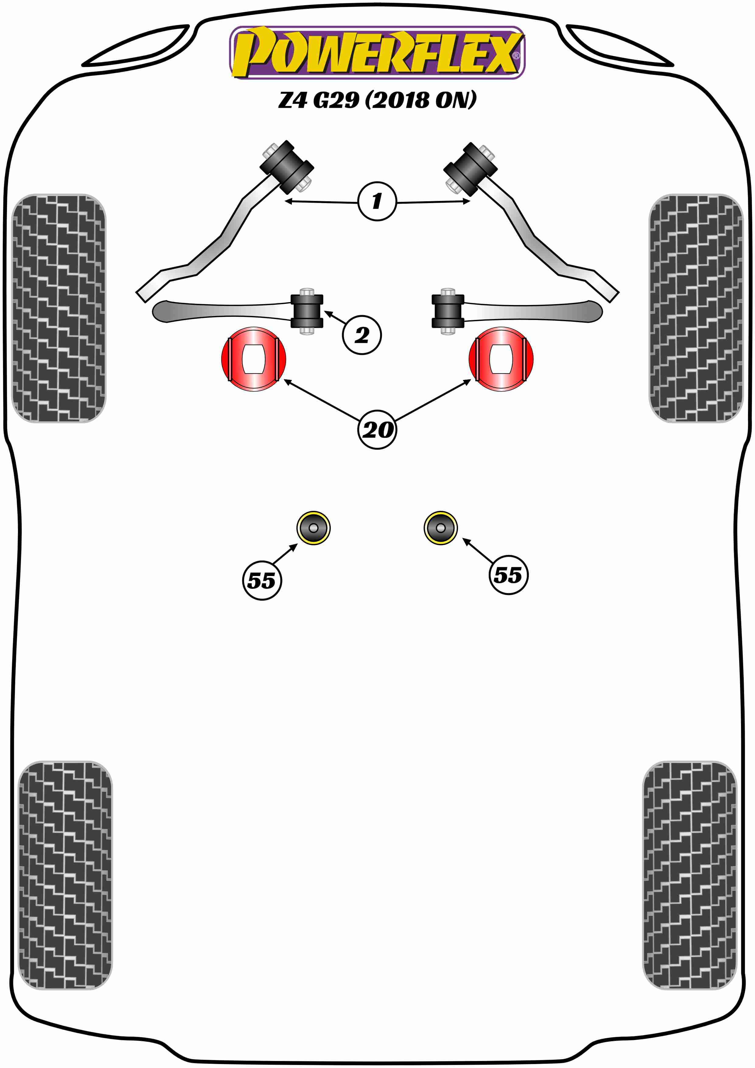 Powerflex Road - Z4 G29 (2018 on) - Front Radius Arm To Chassis Bush - PFF5-5401