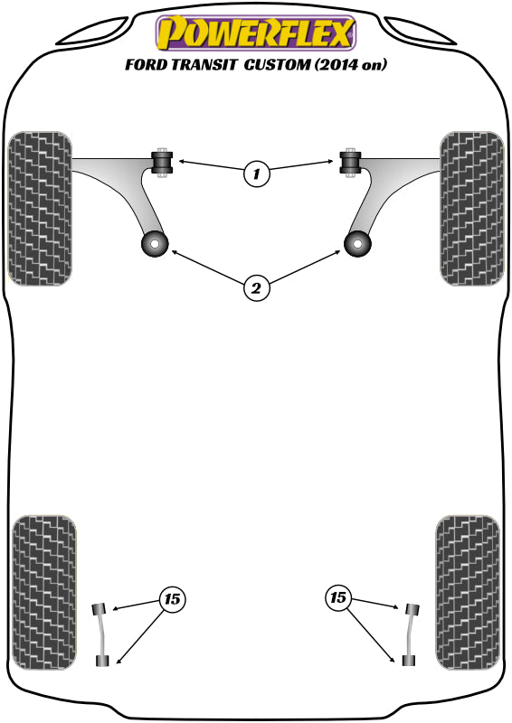 Powerflex Road - Transit / Tourneo Custom (2013 on) - Front Wishbone Rear Bush - PFF19-9002