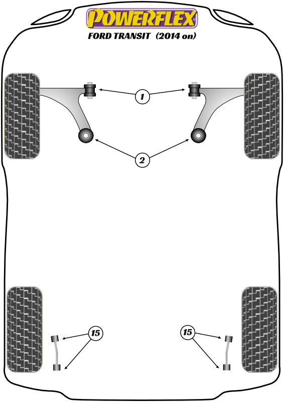 Powerflex Road - Transit (2013 on) - Rear Drop Link Bush - PFR19-9015