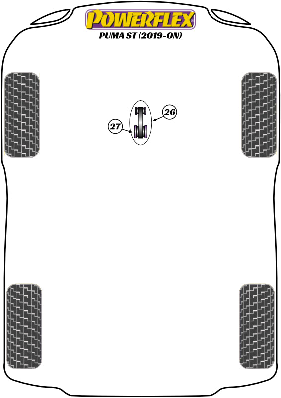 Powerflex Road - Puma ST (2019-on) - Lower Torque Mount Large Bush Insert - PFF19-2227
