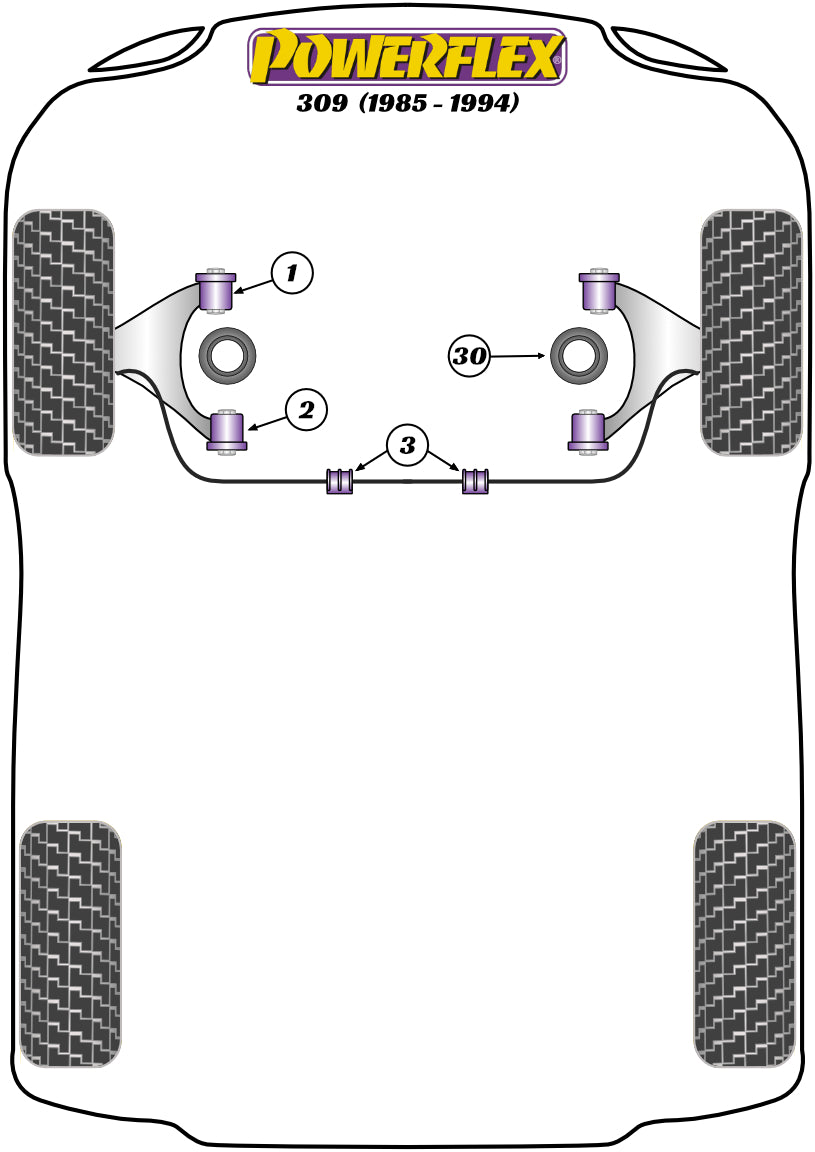 Powerflex Road - 309 inc GTI (1985-1994) - Front Wishbone Front Bush - PFF50-211