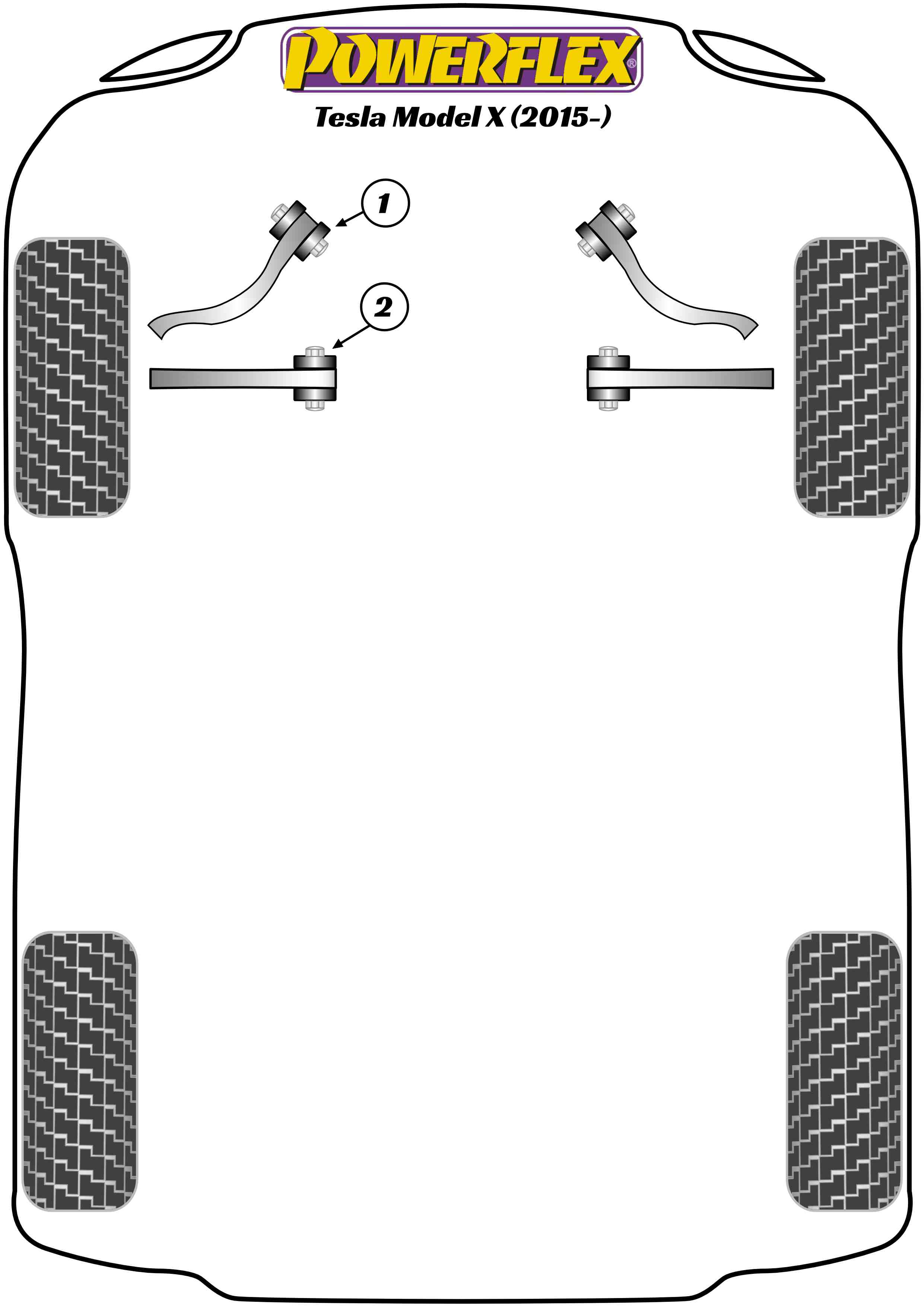 Powerflex Road - Model X (2015 - ON) - Front Lower Fore Link Inc Bush Kit  - PFF75K-501