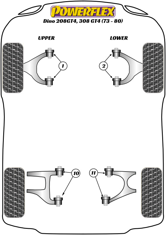 Powerflex Road - Dino 208/308 GT4 (1973 - 1980) - Rear Upper Wishbone Inner Bush - PF17-200
