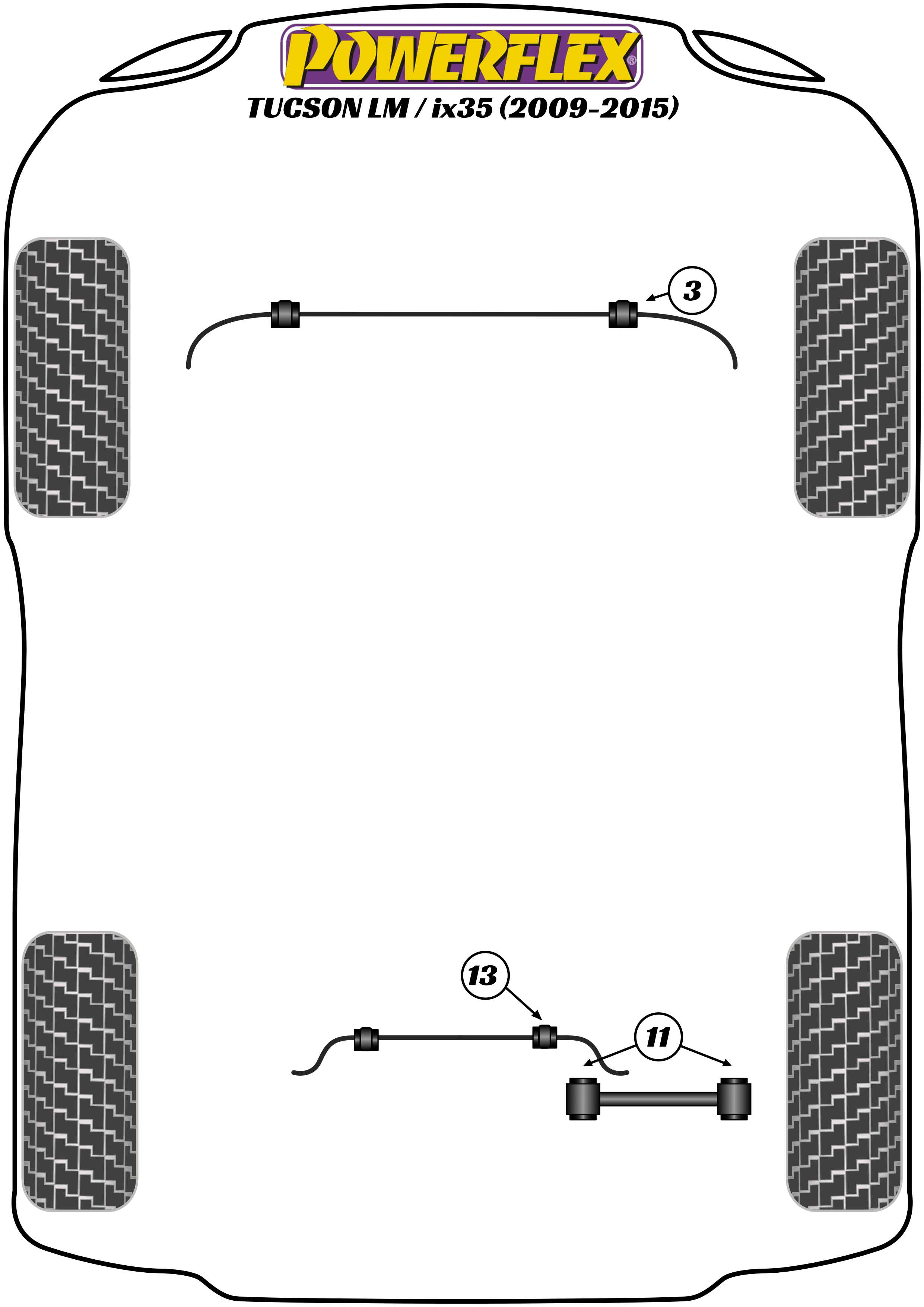 Powerflex Road - Tucson / ix35 LM (2009 - 2015) - Front Anti Roll Bar Bush 20mm  - PFF26-103-20