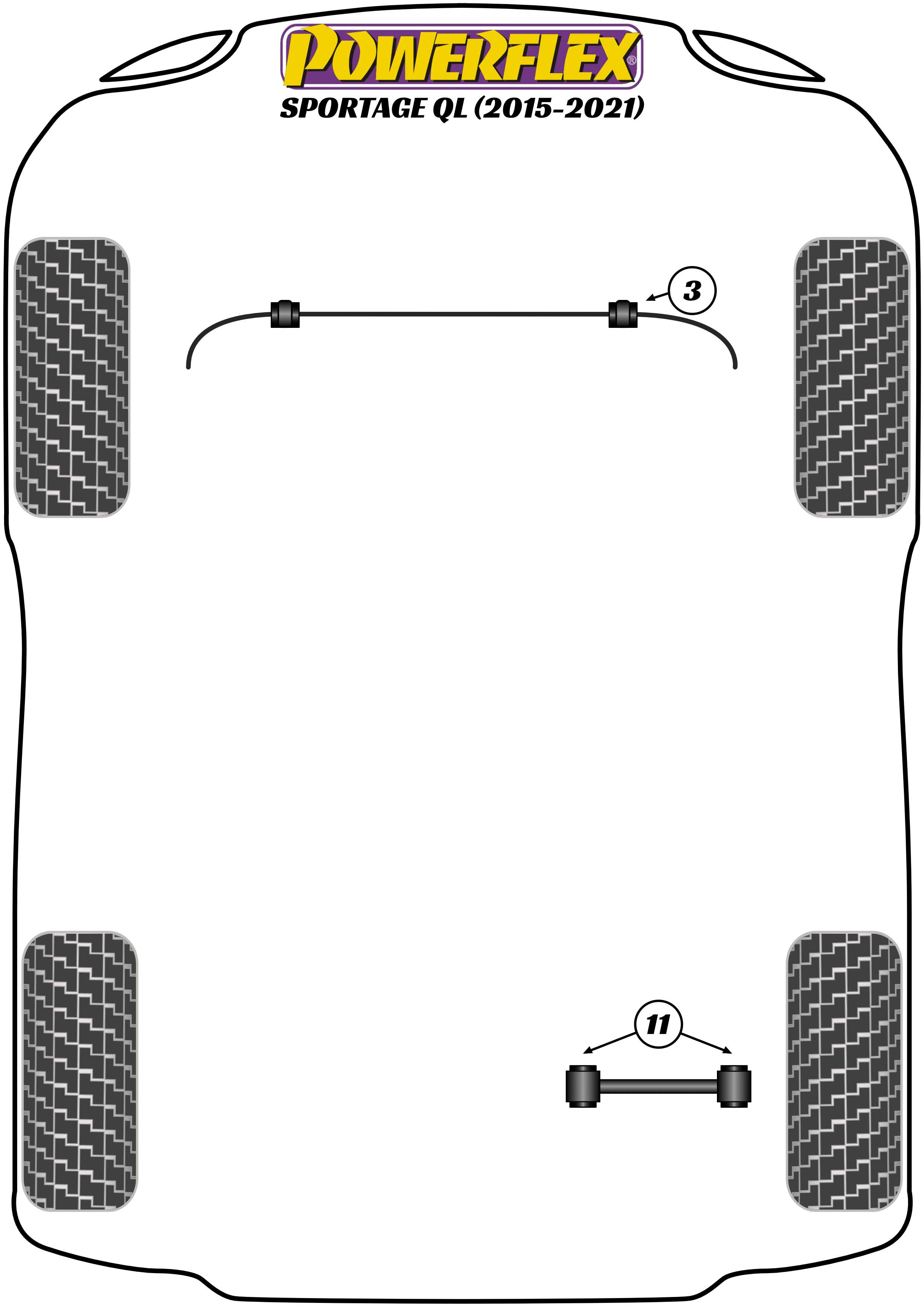 Powerflex Road - Sportage QL (2015 - 2021) - Front Anti Roll Bar Bush 20mm  - PFF26-103-20