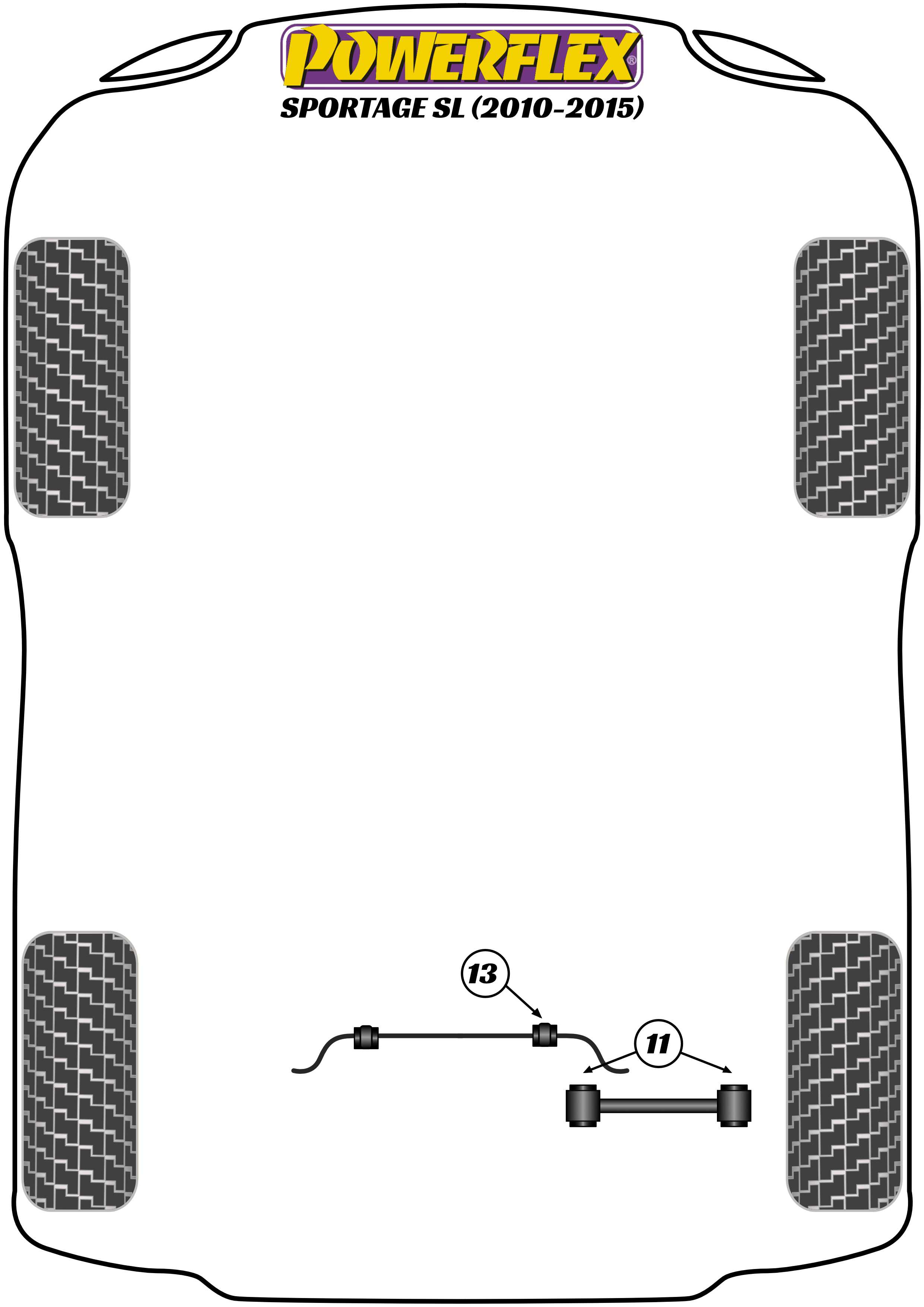 Powerflex Road - Sportage SL (2010 - 2015) - Rear Anti Roll Bar Bush 19.3mm  - PFR26-113-19.3