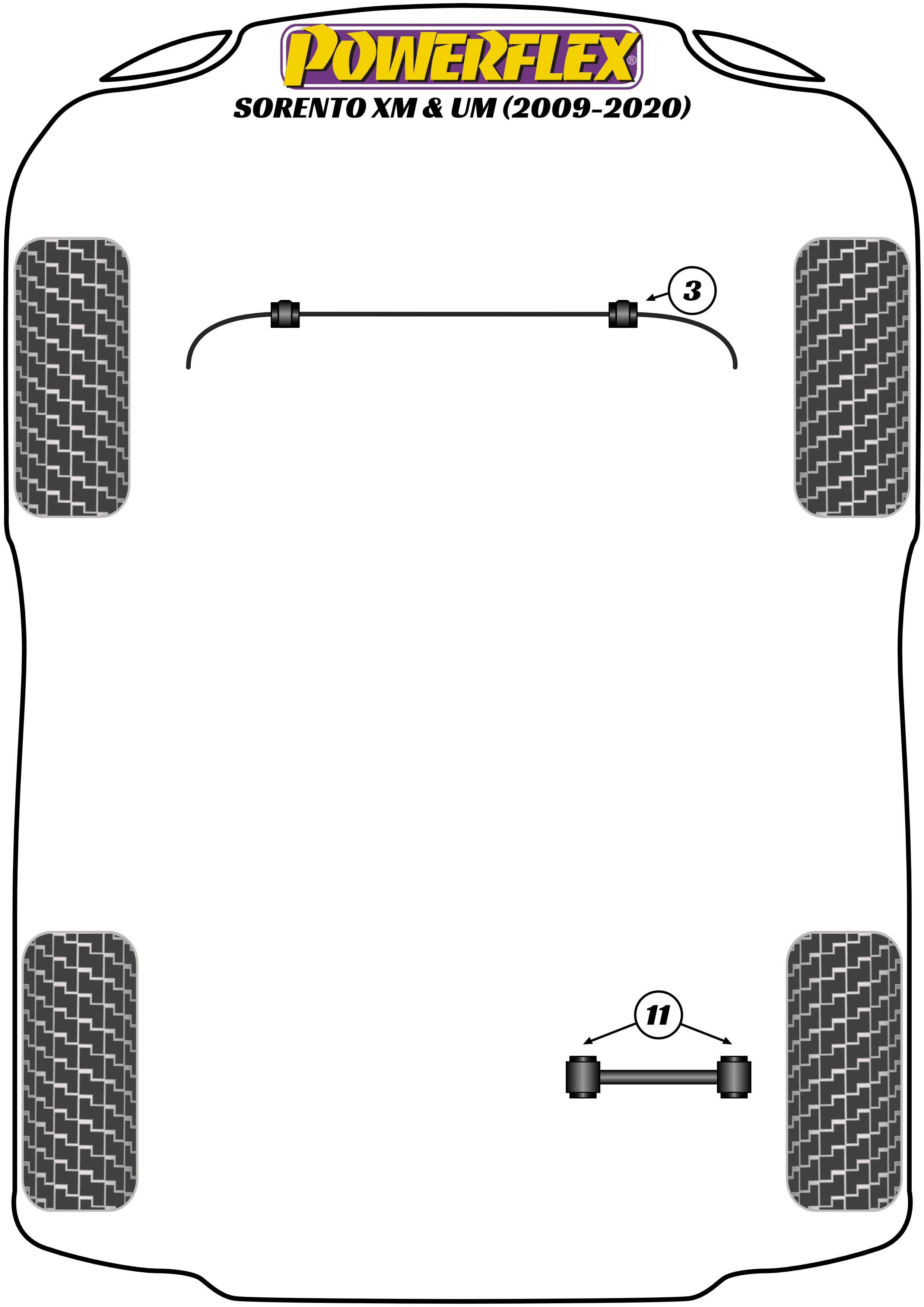 Powerflex Road - Sorento XM & UM (2009 - 2020) - Exhaust Mount  - EXH041