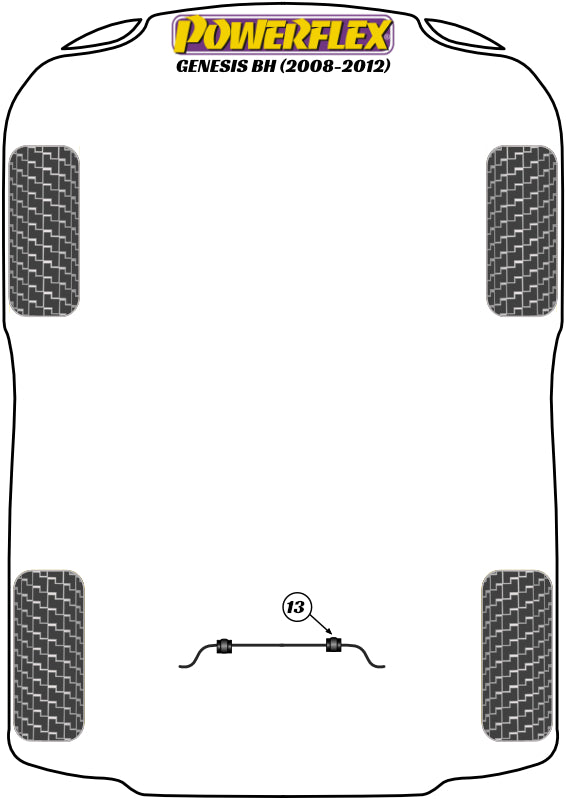 Powerflex Road - Genesis BH (2008 - 2012) - Rear Anti Roll Bar Bush 19.3mm  - PFR26-113-19.3