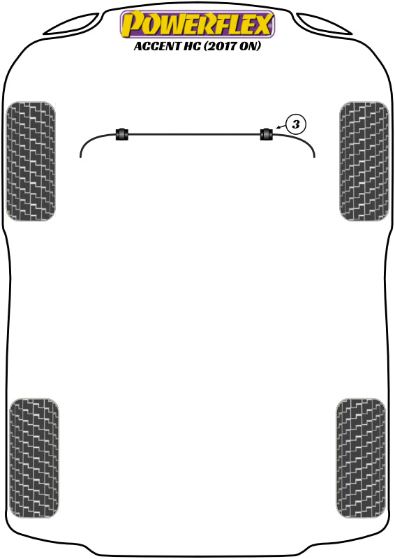 Powerflex Road - Accent HC (2017 on) - Front Anti Roll Bar Bush 22.5mm  - PFF26-103-22.5