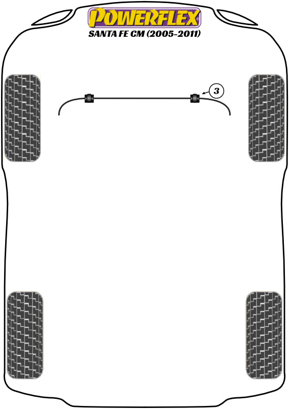 Powerflex Road - Santa Fe CM (2005 - 2011) - Exhaust Mount  - EXH041