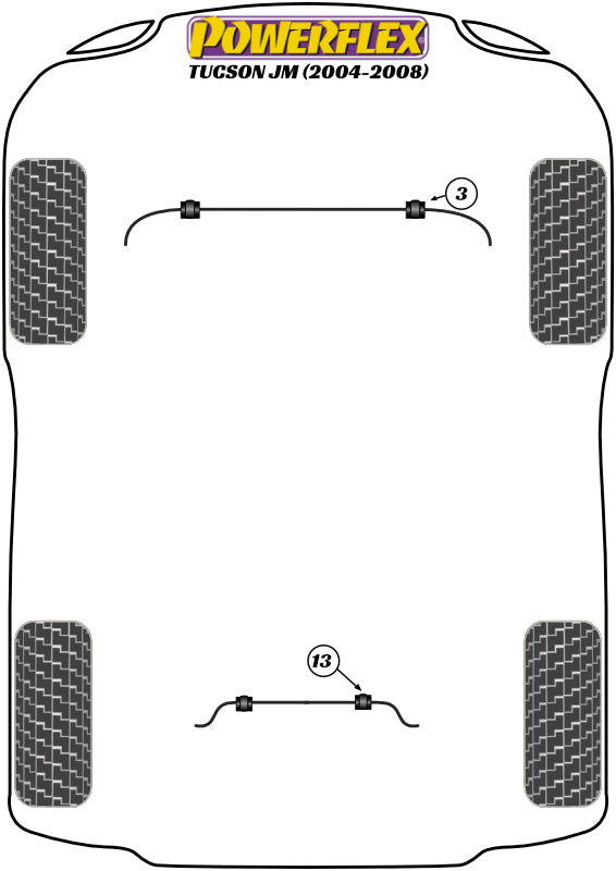 Powerflex Road - Tucson JM (2004 - 2008) - Front Anti Roll Bar Bush 20mm  - PFF26-103-20