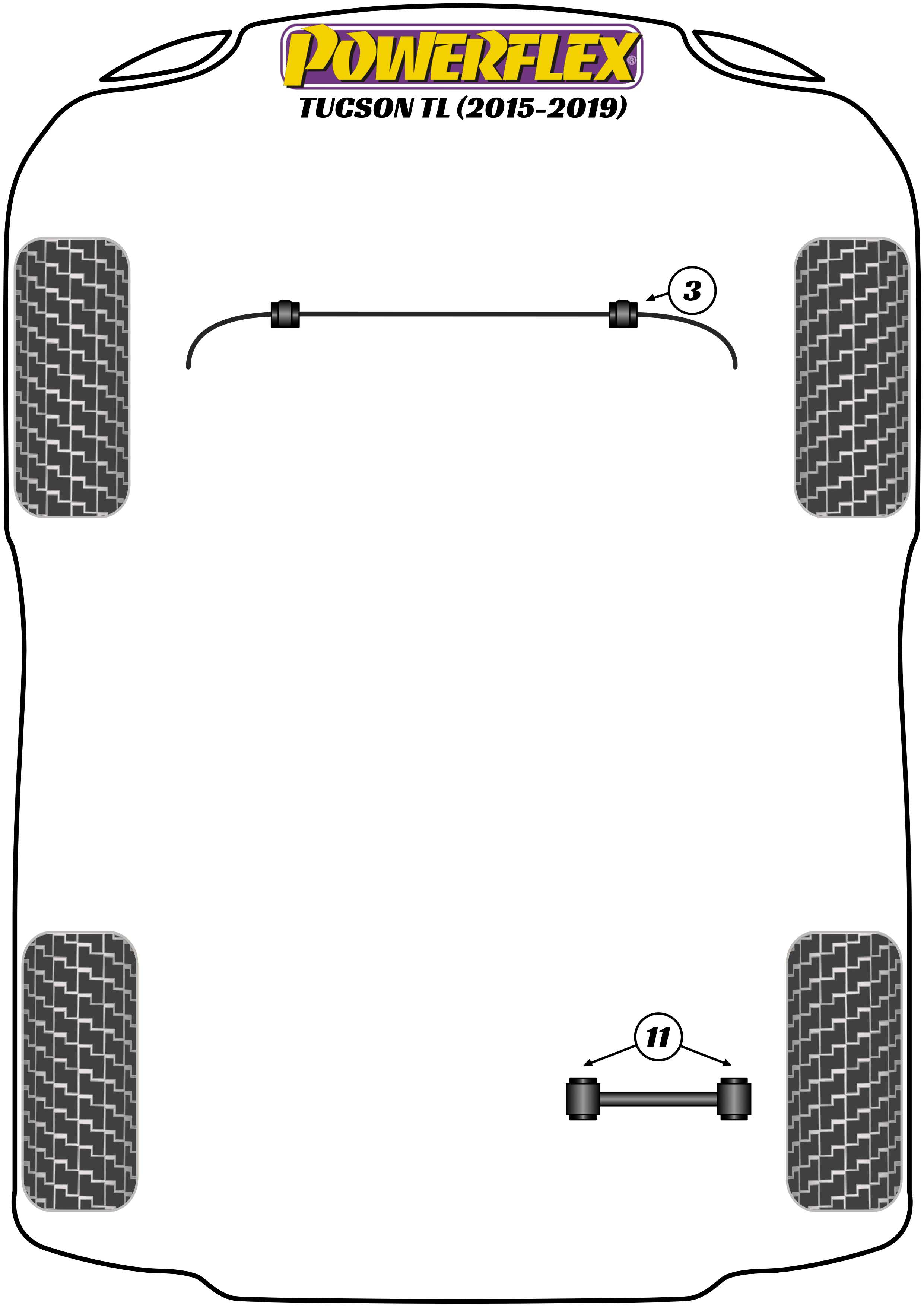 Powerflex Road - Tucson TL (2015 - 2019) - Front Anti Roll Bar Bush 23.2mm  - PFF26-103-23.2