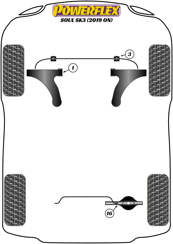 Powerflex Road - Soul SK3 (2019 on) - Rear Anti Roll Bar Drop Link Bush  - PFR26-116