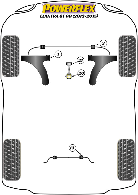 Powerflex Road - Elantra GT GD (2012 - 2015) - Front Wishbone Front Bush - PFF26-101