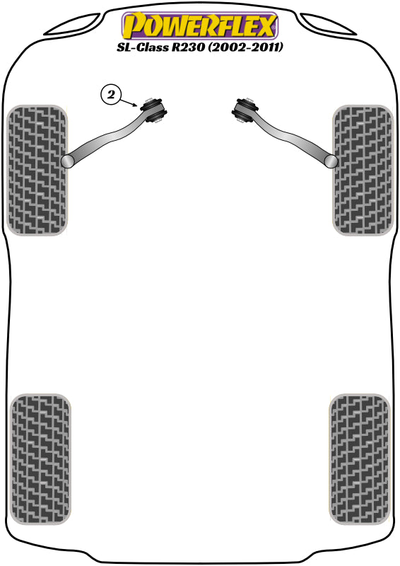 Powerflex Road - SL-Class R230 (2002-2011) - Front Upper Arm Inner Bush Caster Adjustable - PFF40-502G