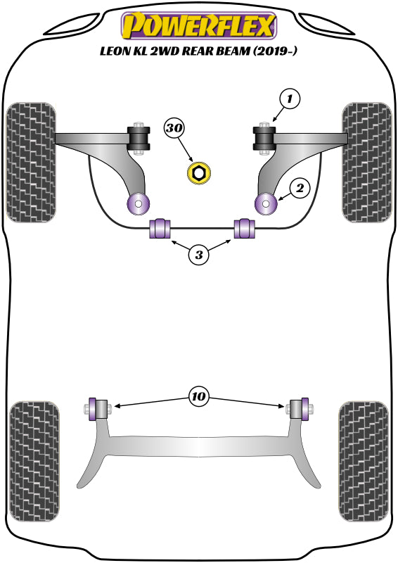 Powerflex Road - Leon Mk4 KL Rear Beam - Front Wishbone Front Bush - PFF85-501