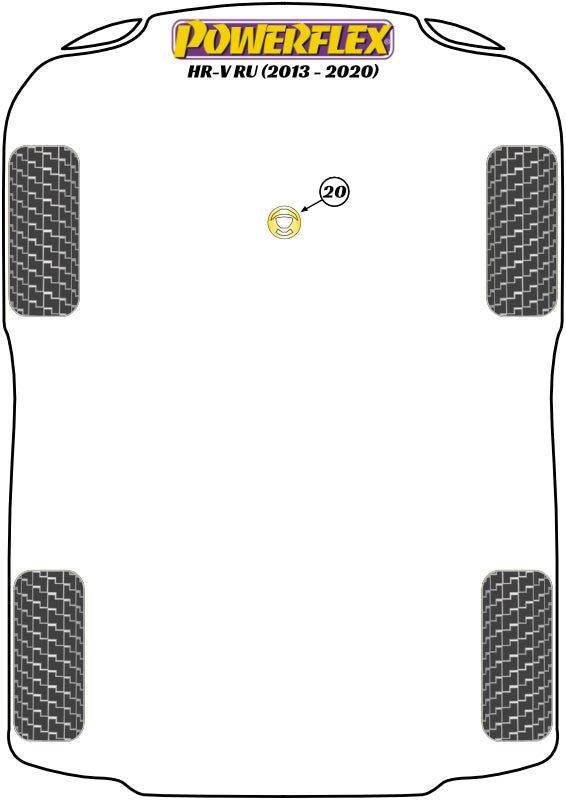Powerflex Road - HR-V RU (2013 - 2020) - Lower Engine Mount Insert - PFF25-421