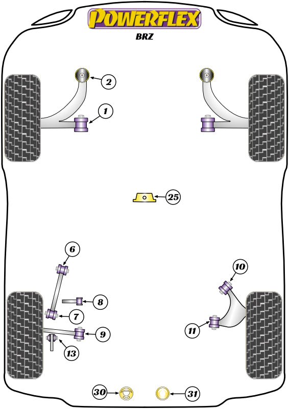 Powerflex Road+Black - BRZ 2nd Gen (2021 on) - PowerAlign Camber Bolt Kit (16mm) - PFA100-16