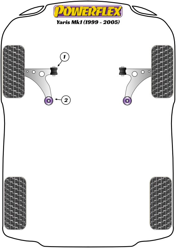 Powerflex Road - Yaris/Vitz Mk1 (1999-2005) - Front Wishbone Rear Bush  - PFF76-1002