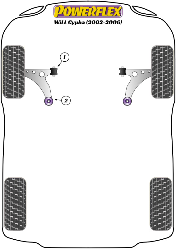 Powerflex Road - WiLL Cypha (2002 - 2005) - Front Wishbone Rear Bush  - PFF76-1002