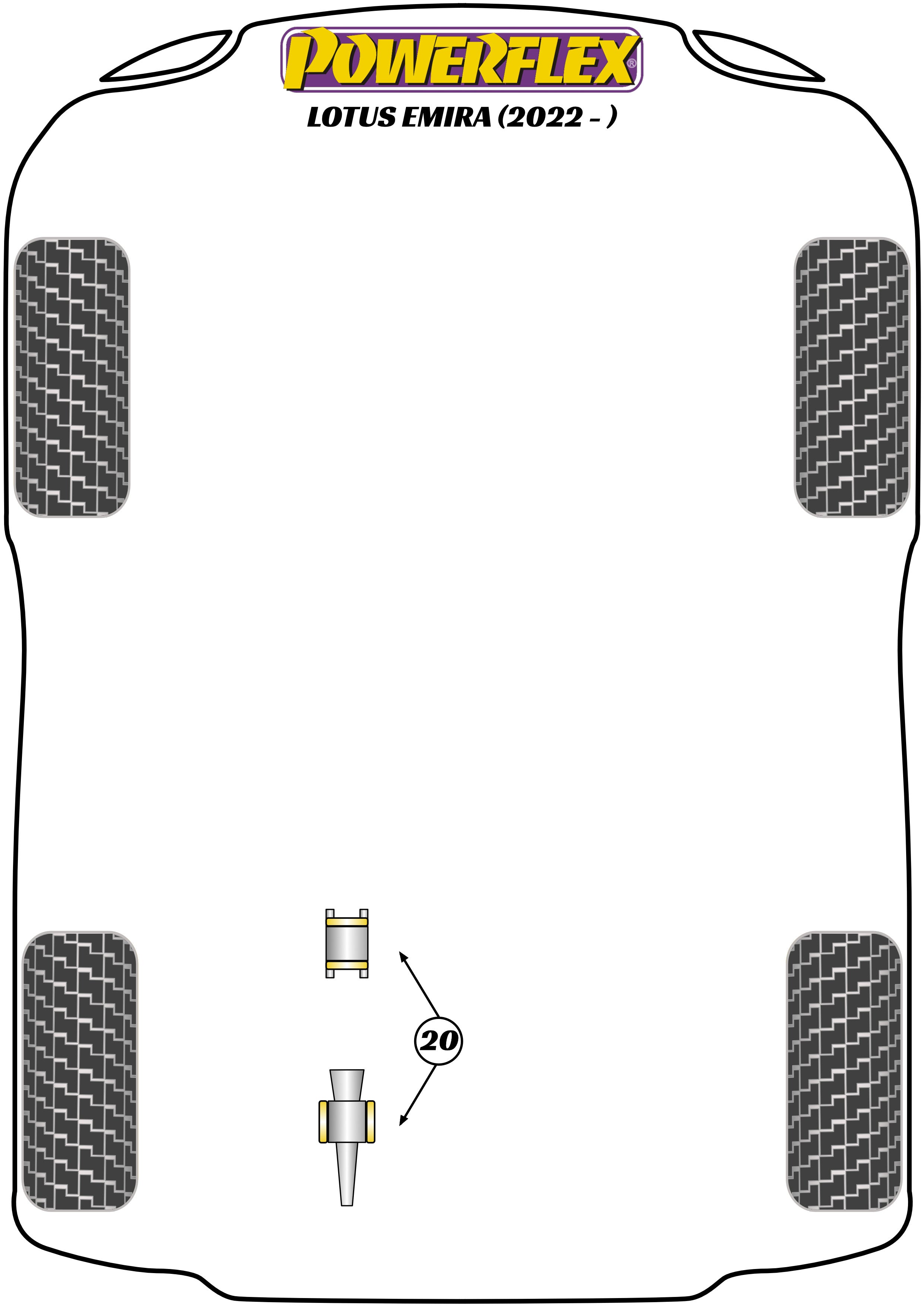 Powerflex Road - Emira (2022 on) - Transmission Mount Bush Insert Kit - PFR34-1120