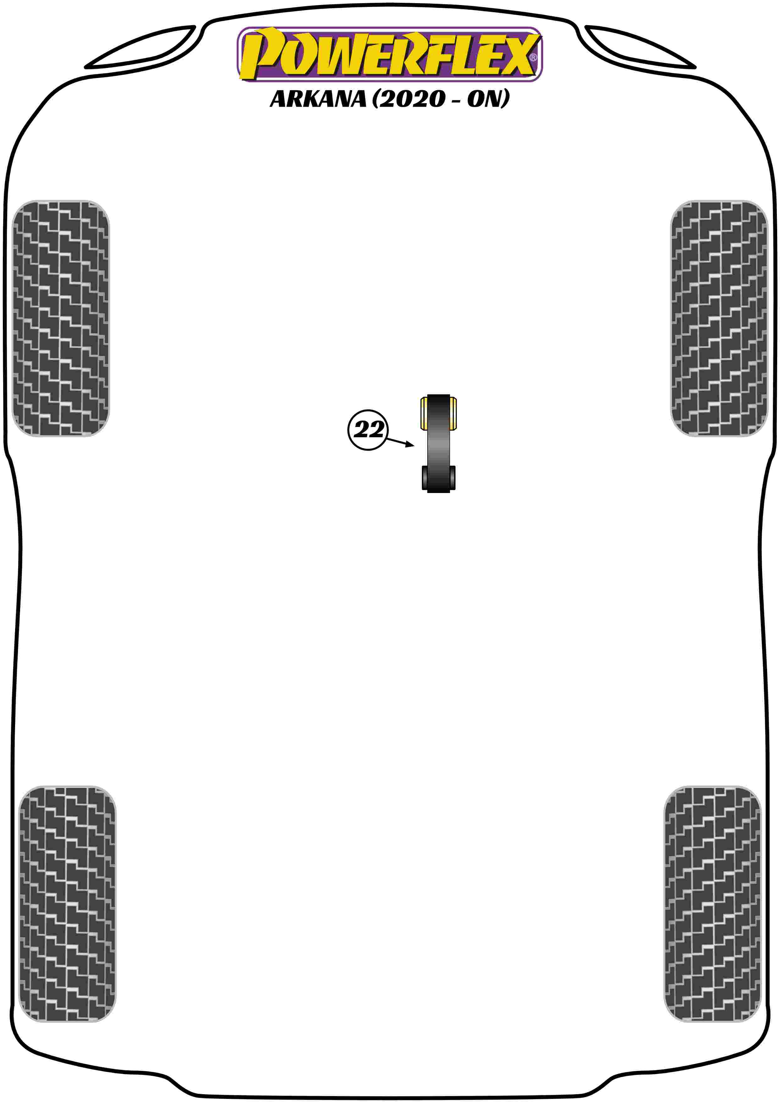 Powerflex Road - Arkana (2020 - ON) - Lower Torque Mount, Fast Road/Track - PFF60-1422P