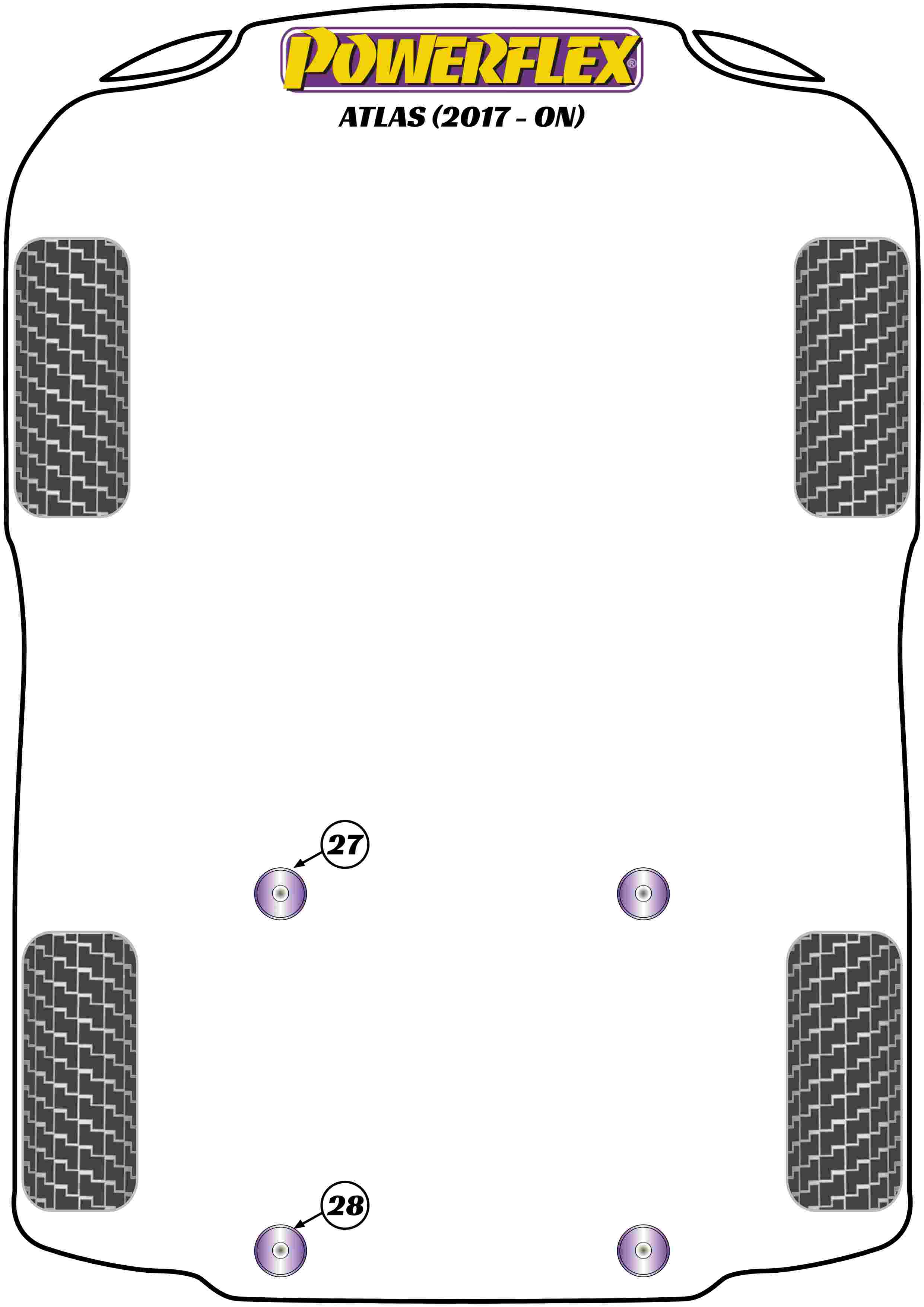 Powerflex Road - Atlas (2017 on) - Rear Subframe Rear Mounting Bush - PFR85-828