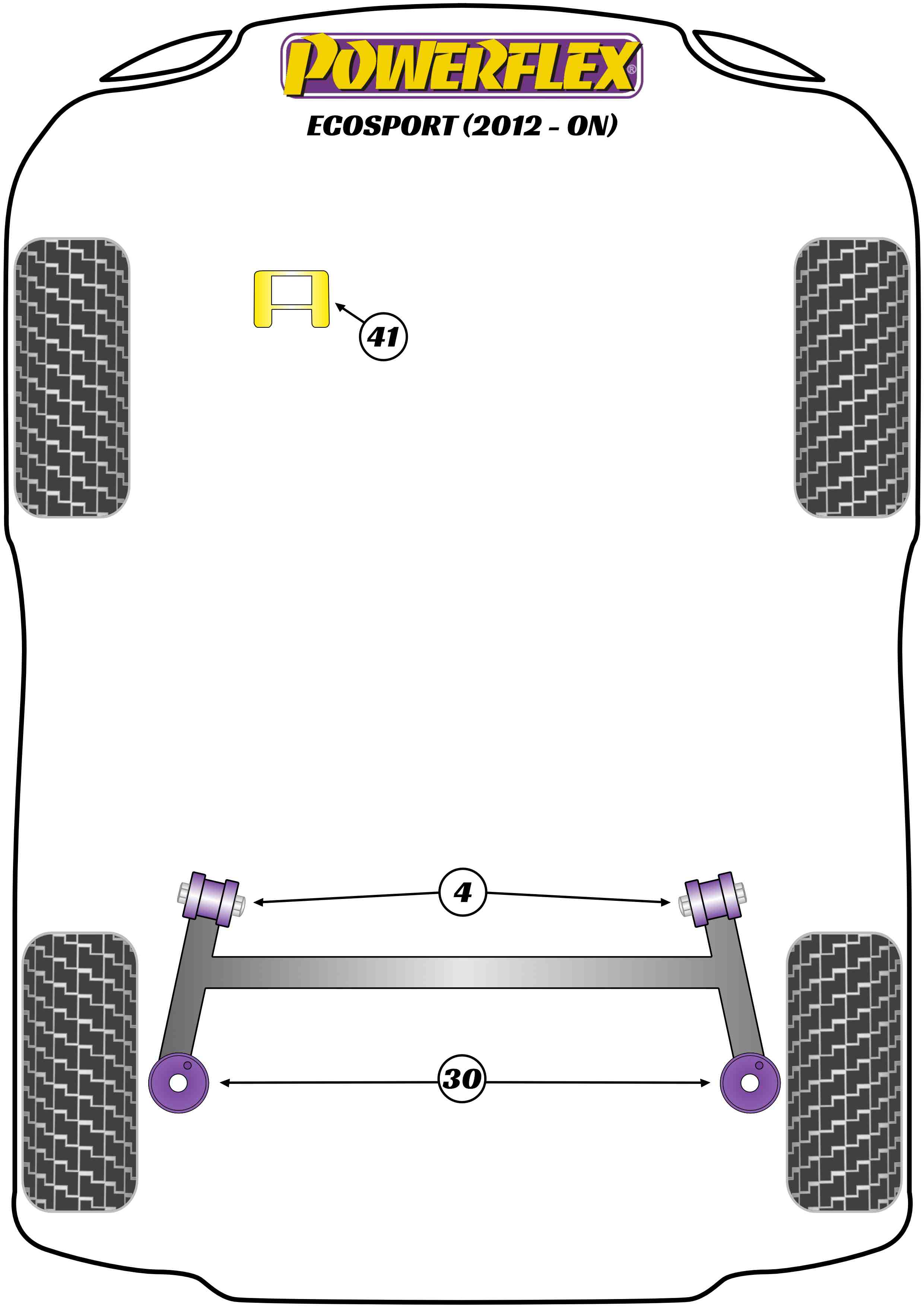 Powerflex Road - EcoSport (2012 - ON) - Rear Spring Upper Isolator Pad - PFR19-2030
