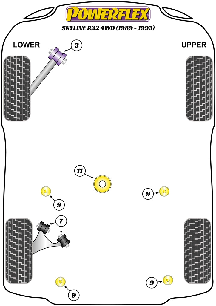 Powerflex Road - R32 4WD Incl. GT-R & GTS-4 (1989 - 1993) - Rear Subframe Bush Insert - PFR46-215