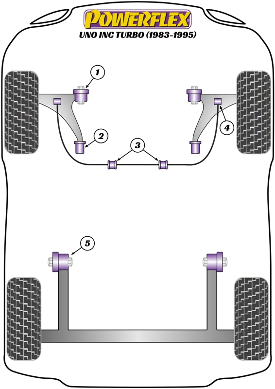 Powerflex Road - Uno inc Turbo (1983-1995) - Front Anti Roll Bar Outer Bush 19mm - PFF16-105