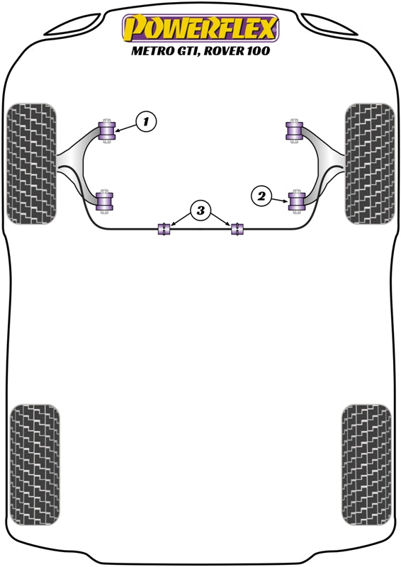 Powerflex Road - Metro / 100 (1990 - 1998) - Front Anti-Roll Bar Inner Mount - PFF63-215