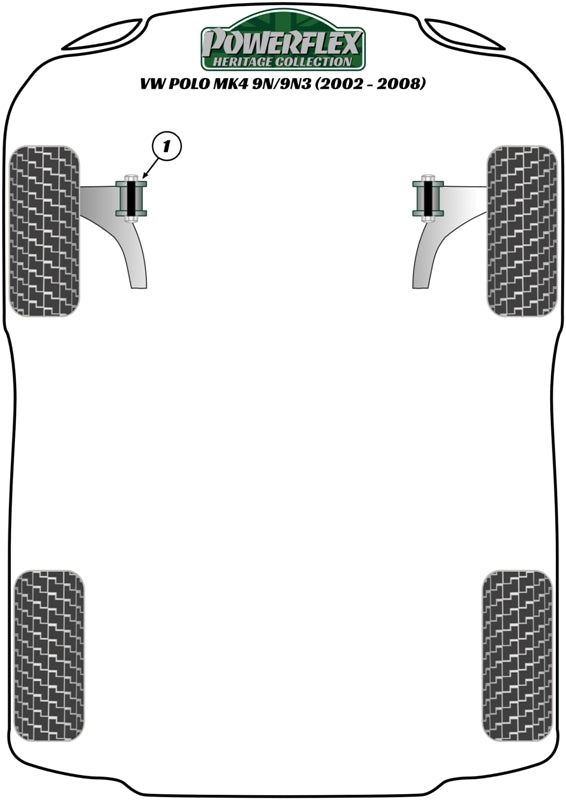 Powerflex Heritage - Polo MK4 9N/9N3 (2002 - 2008) - Front Wishbone Front Bush 30mm - PFF85-201H
