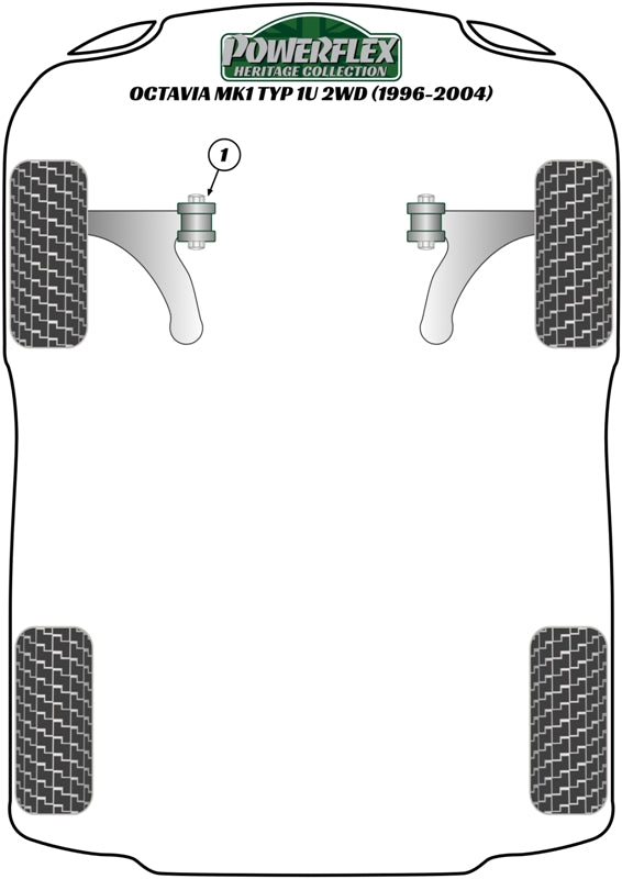 Powerflex Heritage - Octavia Mk1 Typ 1U 2WD (1996-2004) - Upper Engine Mount Insert - PFF85-440H