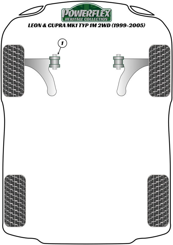 Powerflex Heritage - Leon & Cupra Mk1 Typ 1M 2WD (1999-2005) - Front Engine Mount Dog Bone (Diesel) - PFF85-420RH