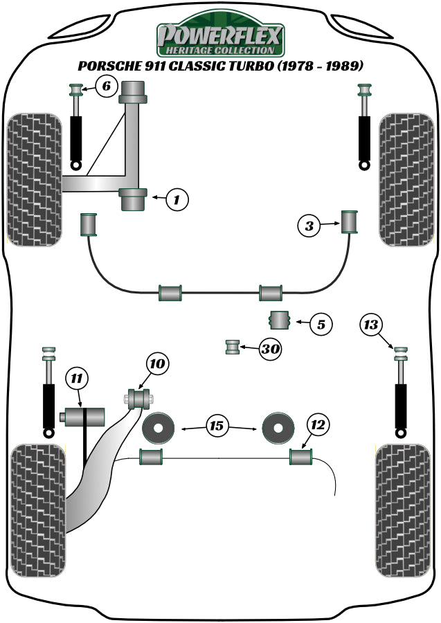 Powerflex Heritage - 911 Classic (1978 - 1989) Turbo - Steering Column Bearing Support Bush - PFF57-405H