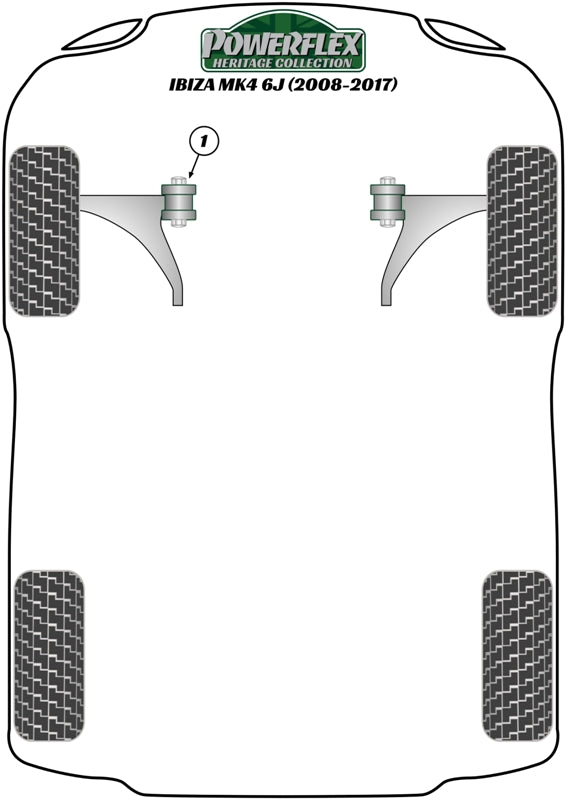 Powerflex Heritage - Ibiza MK4 6J (2008 - 2017) - Front Strut Top Mount Bush -10mm - PFF85-431H