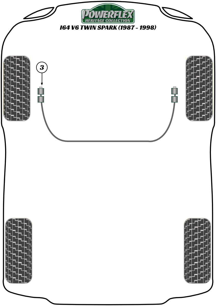 Powerflex Heritage - 164 V6 & Twin Spark (1987 -1998) - Front Anti Roll Bar End Link Mount To Arm Bush - PFF1-603H