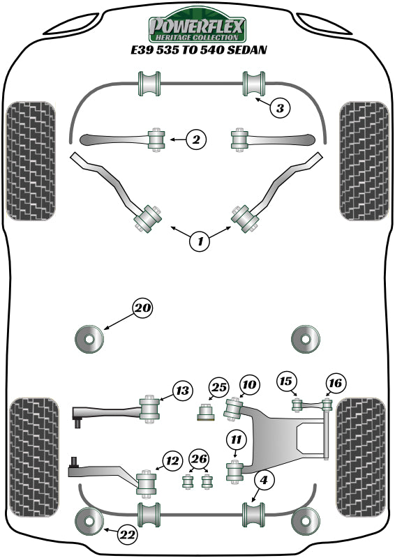 Powerflex Heritage - E39 535 to 540 - Rear Outer Integral Link Upper Bush - PFR5-715H