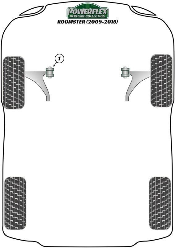 Powerflex Heritage - Roomster (2009 - 2015) - Front Strut Top Mount Bush - PFF85-430H