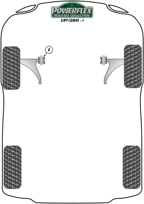 Powerflex Heritage - Up! inc. GTI (2011 on) - Front Strut Top Mount Bush - PFF85-430H